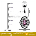 Surgical Steel Vintage Oval Purple Gems Belly Button Ring